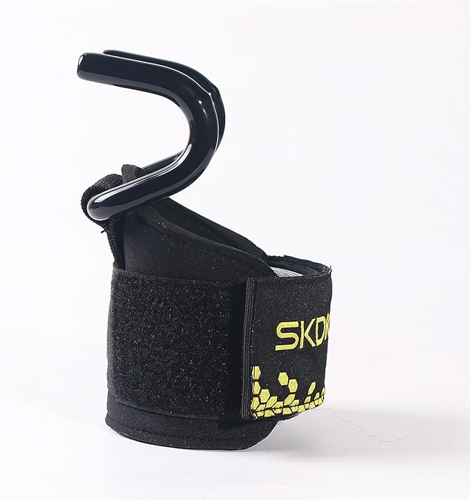 SKDK Cotton Hard Pull Wrist Lifting Straps Grips Band-Deadlift Straps with Neoprene Cushioned Wrist Padded and Anti-Skid Silicone - for Weightlifting, Bodybuilding, Xfit, Strength Training