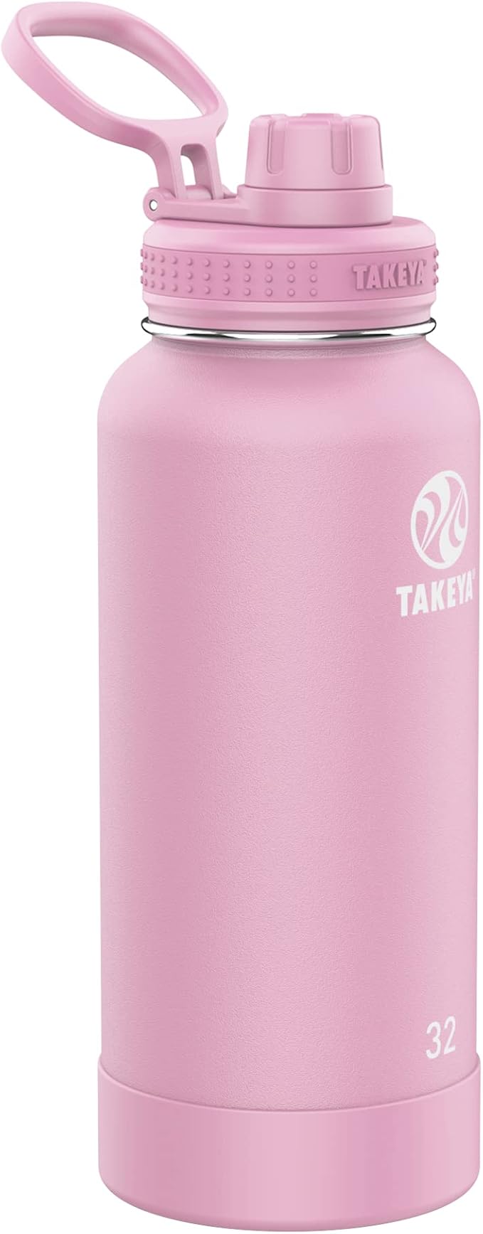 Takeya Actives Water Bottle with Spout Lid - Bottle with Double Stainless Steel Insulation - Dishwasher Safe & BPA-Free - Bottle with Spout Lid & Removable Bumper - 32 oz, Pink Lavender
