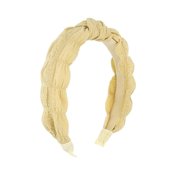Madison Tyler Headbands for Women | Cute Top Knotted Yellow Outdoor Hairbands for Girls | Thin Hair and Thick Hair | Skincare and Boho Spring Headband for Women Non Slip