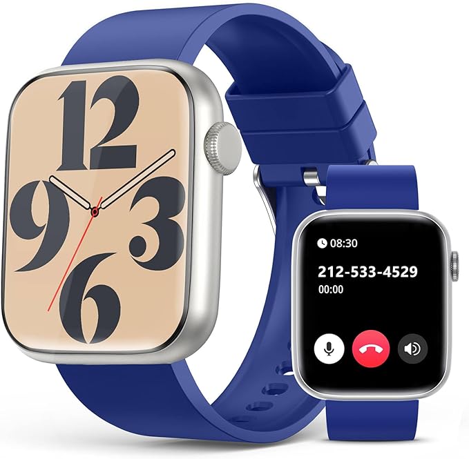 Smart Watches for Men Women with Blood Pressure Monitor, 1.9'' HD Full Touch Screen Fitness Tracker, 123 Sports Modes, Waterproof Smartwatch with Heart Rate, Blood Oxygen Compatible Android and iOS