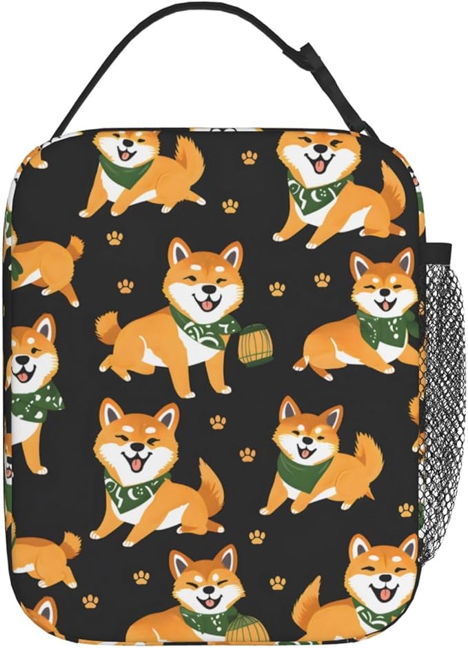 Cute Dog Lunch Box for Kids,Puppy Insulated Bag for Student,Pet Lovers Reusable Thermal Insulation Cooler Tote Bags for School Work Picnic Camping Outdoor Gifts (Corgi)