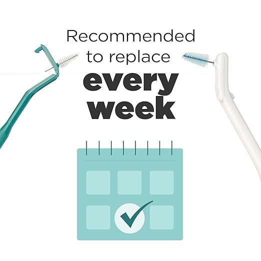 GUM Proxabrush Go-Betweens Refills - Wide - Compatible with GUM Permanent Handle - Reusable Interdental Brushes - Soft Bristled Dental Picks, 8 Count