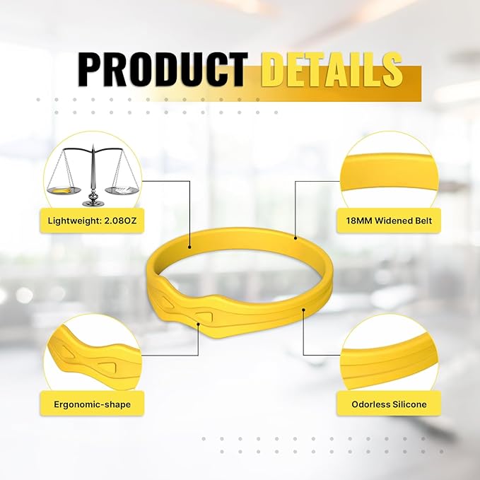 Fitgeno Knee Strap Patella Support: Knee Band for Patellar Tendon Pain Relief - Knee Brace for Tendonitis Jumpers Running Sports Basketball Men Women 2 Packs (Yellow)