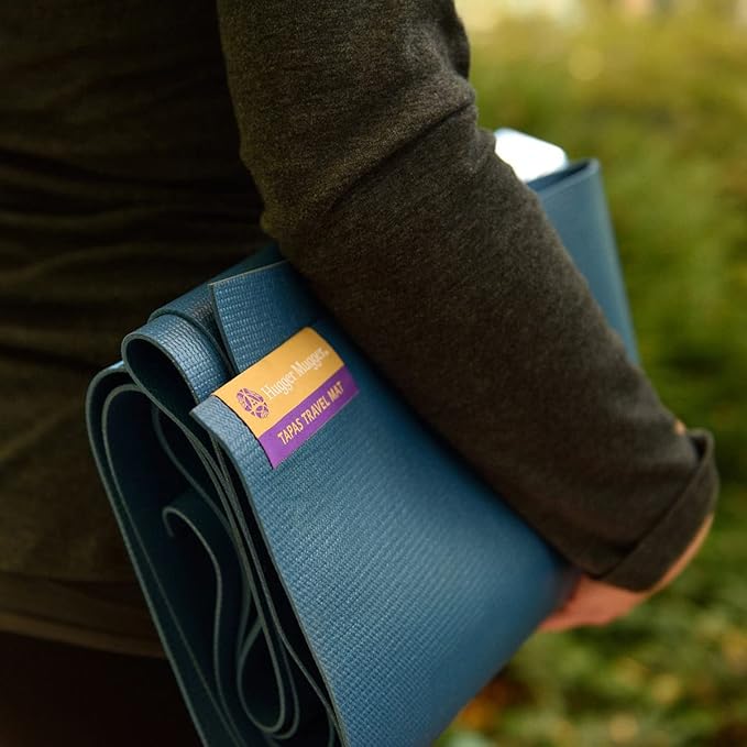 Hugger Mugger Tapas Travel Yoga Mat - Super Portable and Durable, Textured Sticky Surface, May be Folded or Rolled, Packable, Economical