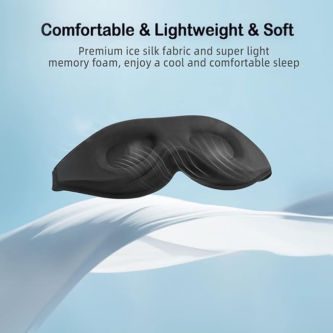 LitBear Sleep Masks for Women, Sleep Eye Mask for Sleeping, Comfortable Night Sleeping Mask, Soft Contoured Eye Cover for Sleeping with Elastic Strap for Side Sleeper Flying Shift Worker Light Sleeper