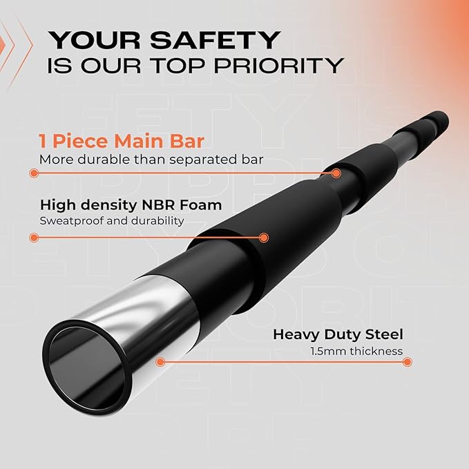 Yes4All Heavy Duty Wall Mounted Pull Up Bar, Over Door Pull Up Bar for Doorway, Multi Grip Chin Up Bar, Sturdy Strength Training Bars & Durable Gym Bar for Home Exercise