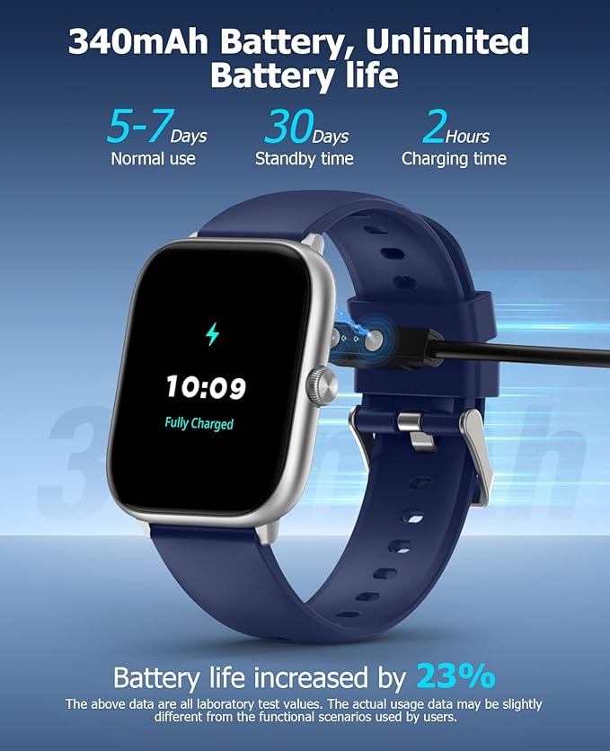 2.06" AMOLED Smart Watches with Blood Pressure Monitor, 118 Sports Modes, Fitness Activity Tracker for Men Women, Heart Rate Sleep SpO2 Monitor, IP68 Waterproof, Compatible with Android and iPhone