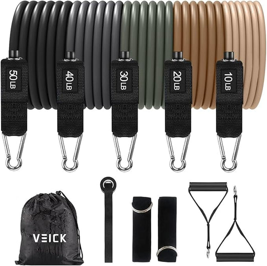VEICK Resistance Bands, Exercise Bands, Workout Bands, Resistance Bands for Working Out with Handles for Men and Women, Exercising Bands for Fitness Weights Work Out at Home