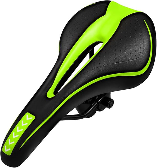 Gel Bike Seat for Men & Women, Mountain Bike Saddle, Comfortable Bicycle Seats, Soft Cushion Padded, Waterproof Saddles for Road, City, Exercise Bikes