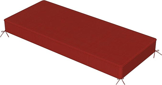 Sundale Outdoor Olefin Bench Cushion， Water-Resistant Patio Couch Cushion, Loveseat Sofa Pad with Straps Red, 42 x 18 x 4 Inches