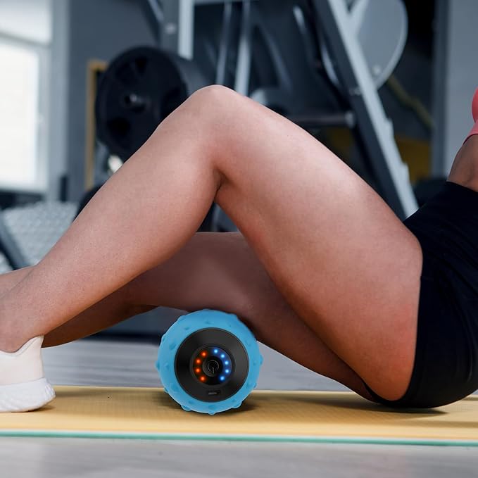 Vibrating Massage Ball 5-Speed，Next Generation Vibrating Ball Physical Therapy for Muscle Massage and Myofascial Trigger Point Release ，Relieves Muscle Pain & Tightness, Improves Mobility & Circula