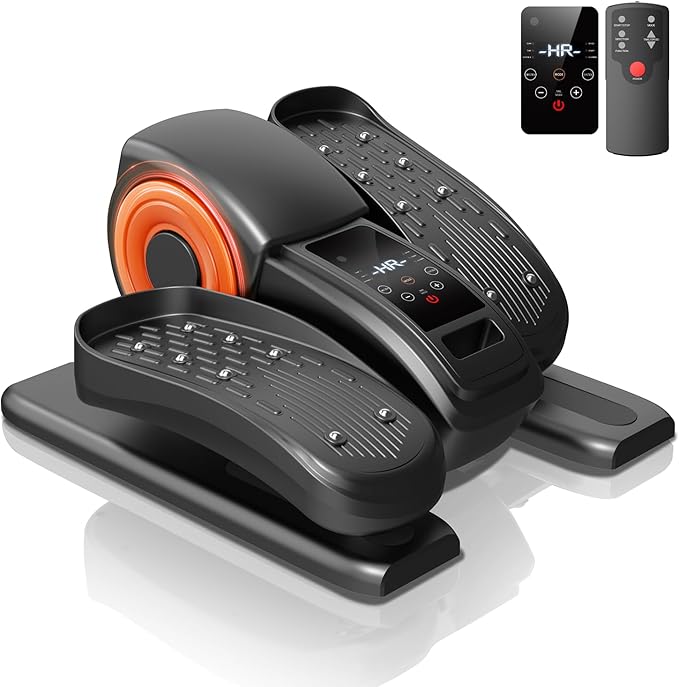 Under Desk Elliptical Machine, Ellipse Leg Exerciser as Seen on TV with Remote, Electric Seated Eclipse Foot Pedal Peddler Sitting for Senior,12 Speeds&Modes Fully Assembled for Home Office