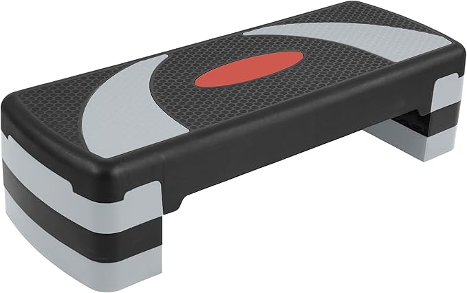 Step Aerobic Platform, 31" Exercise Step with 3 levels Adjustable Height, 4 Stackable Risers, Fitness Training Workout Stepper for Home Gym, Cardio Strength, Black & Pink