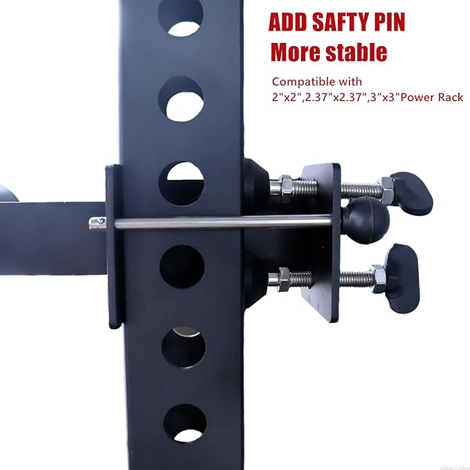 Upgrade Nordic Hamstring Curl Squat Rack Attachments with Pin Rod 3 Adjustment Holes for 2"x2",2.37"x2.37",3"x3"Power Rack, Sit Up Bar Foot Holder for Hamstring Curl Sit Up Split Squat Core Workout