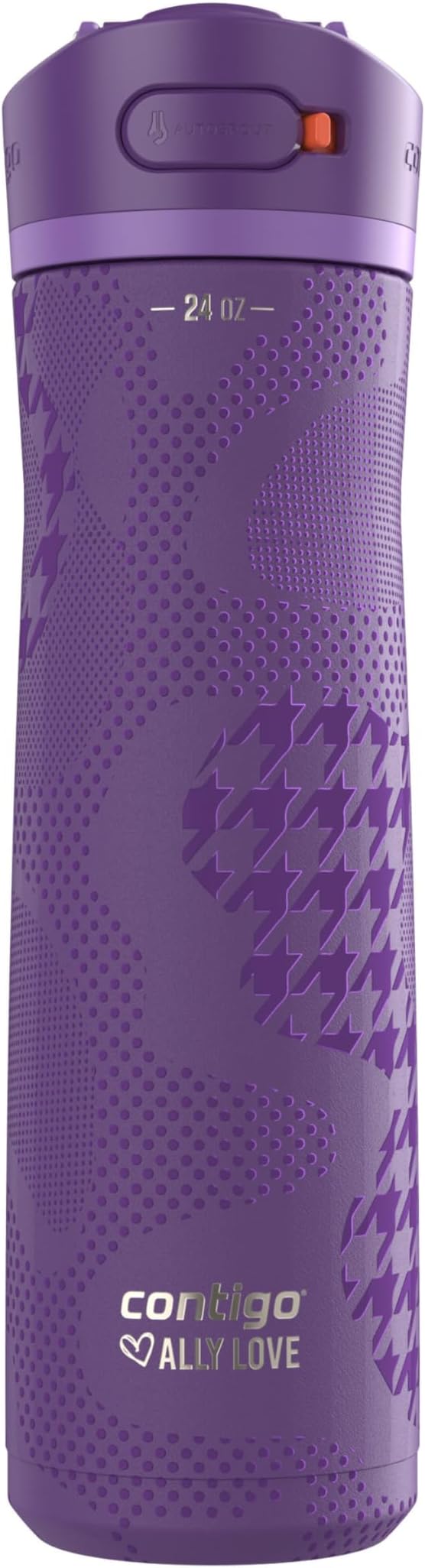 Contigo x Ally Love Ashland Chill 2.0, Stainless Steel, Spill Proof Water Bottle with AutoPop Easy Lean Lid, BPA Free, 24oz, Violet