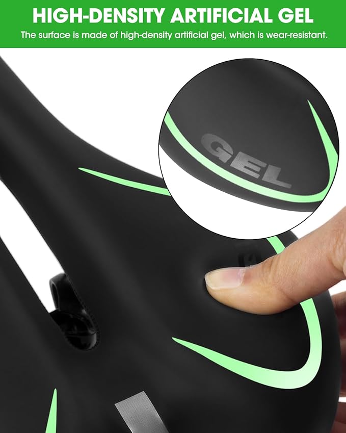 Comfortable Bike Seat for Men & Women, Waterproof Bicycle Seat, Breathable Mountain Bike Saddle, Gel Bicycle Saddle for MTB, BMX, Road Bike, City Bikes, Exercise Bikes