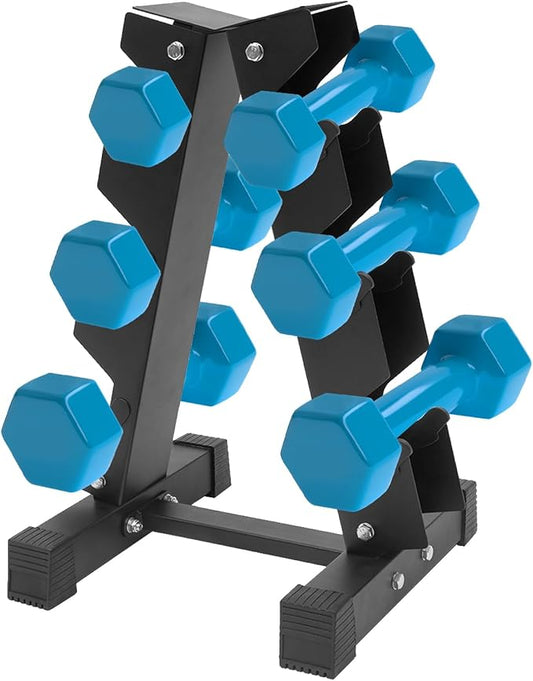 Dumbbell Rack Stand, 3 Tier Steel Dumbbell Holder 176 LBS Heavy Duty A-Frame Storage Rack Compact Weight Holder for Home Gym Fitness Storage