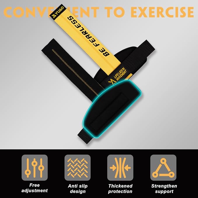 Weight Lifting Wrist Straps, Weight Lifting Straps, Wrist Straps for Weightlifting, with Neoprene Padded Wraps, Double Layer Cotton Hand Grips,Yellow Color, Gifts for Men and Women