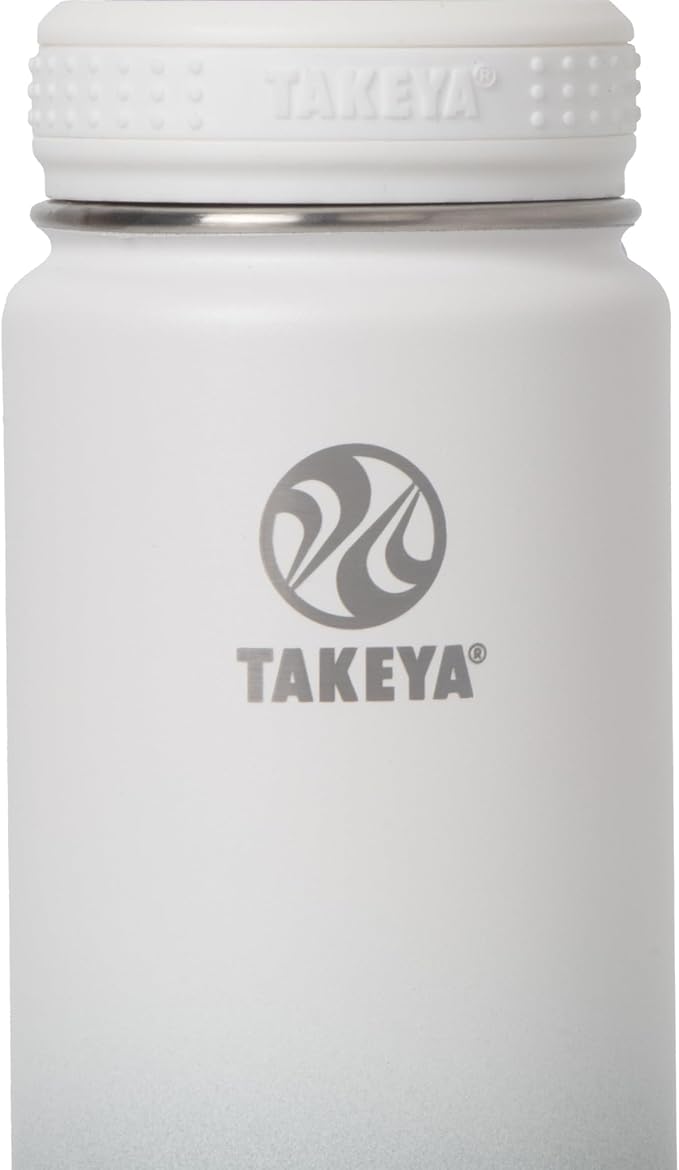Takeya Actives Water Bottle with Spout Lid - Bottle with Double Stainless Steel Insulation - Dishwasher Safe & BPA-Free - Bottle with Spout Lid & Removable Bumper - 24 oz, Ombre Morning Mist