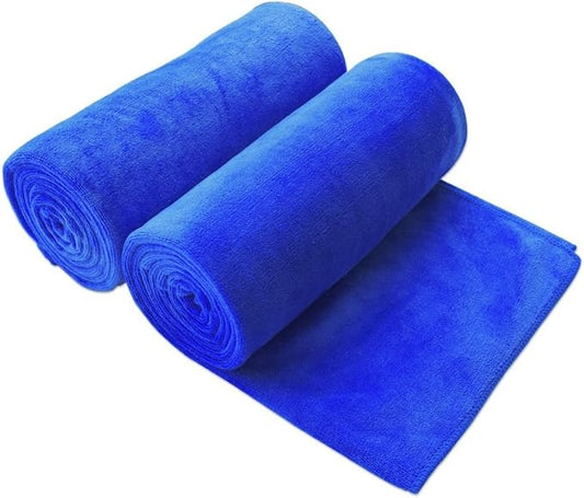 JML Extra Large Microfiber Bath Towels, Bath Sheet 2 Pack 35" x 70", Oversized, Soft, Super Absorbent and Fast Drying Bathroom Towels for Body, Sport, Fitness, Yoga, Dark Blue