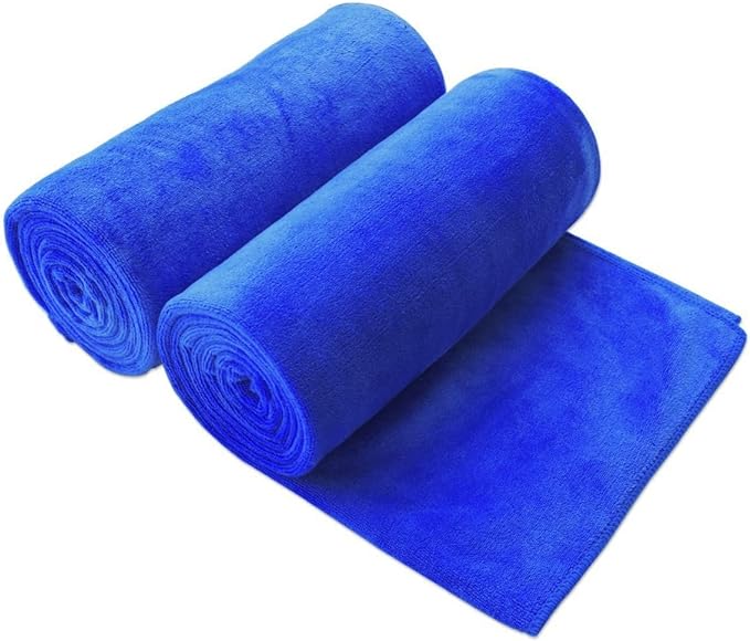 JML Microfiber Bath Towels, Oversized Bathroom Towel 2 Pack(40" x 80"), Super Absorbent and Fast Drying, Soft Extra Large Microfiber Bath Sheet Towel for Beach, Sport, Fitness, Yoga, Dark Blue