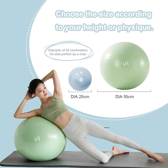 Exercise Ball for Workouts, Anti-Burst and Slip Resistant Yoga Ball for Gym Fitness and Physical Therapy