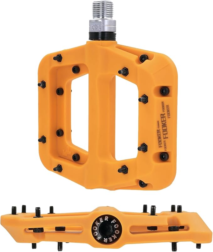 FOOKER MTB Pedals Mountain Bike Pedals 3 Bearing Non-Slip Lightweight Nylon Fiber Bicycle Platform Pedals for BMX MTB 9/16"