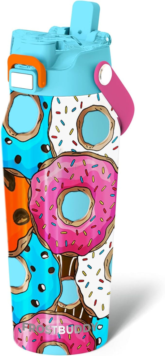 Frost Buddy 16oz Insulated Water Bottle with Straw & Chug Lid | Leak-Proof Stainless Steel | 24-Hours Cold | Sweat-Proof, Cup Holder Friendly | Ideal for Gym, Travel, Sports & Everyday Hydration