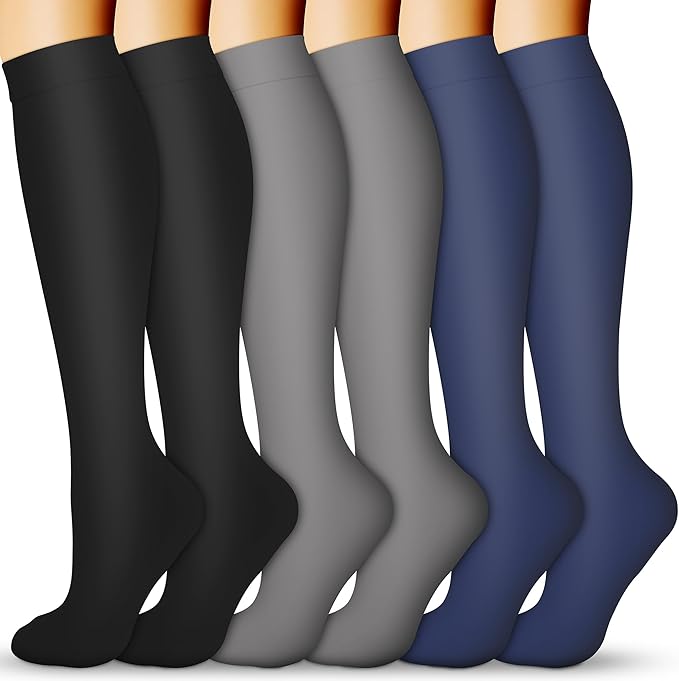 Compression Socks for Women & Men 15-20 mmHg, Best for Medical, Nursing, Running, Athletic, Varicose Veins, Travel