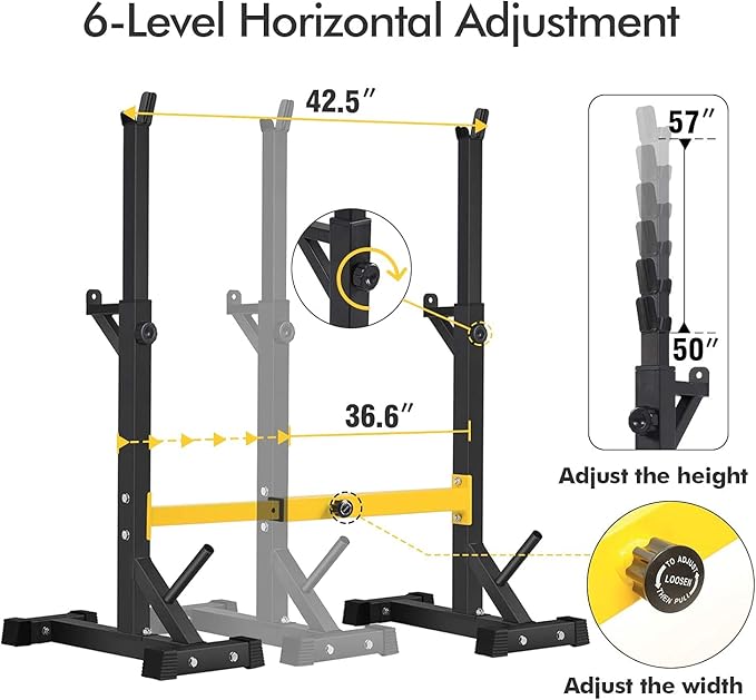 BangTong&Li Squat Rack Stand,Barbell Rack,Bench Press Rack Stand Home Gym Adjustable Weight Rack 550Lbs
