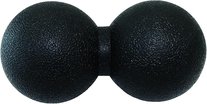 Hard Peanut Massage Ball, Double Lacrosse Massage Ball. Deep Tissue Massage Roller Mobility Ball for Physical Therapy Myofascial Release Muscle Relaxer Acupoint Massage (Black)