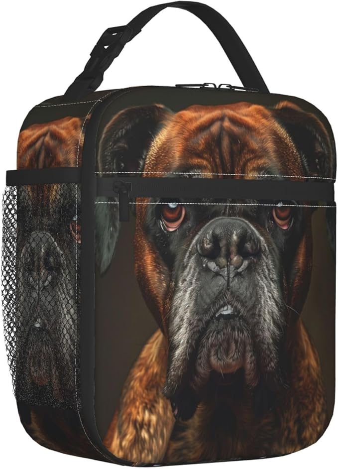 Boxer Dog Lunch Box for Women Men, Insulated Lunch Box Reusable Portable Lunch Bag Cooler Tote Waterproof Lunch Container for Office Picnic Work Travel