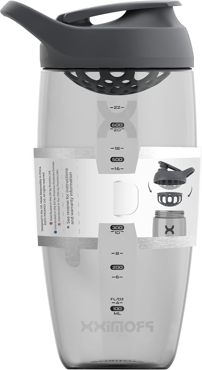 Promixx Pursuit Protein Shaker Bottle (24 oz) – Silent No-Ball Mixer, Leak-Proof Lid, BPA/BPS & Phthalate-Free ECOZEN – Easy-Clean Shaker Cup for Protein Shakes, Pre & Post-Workout Smoothies