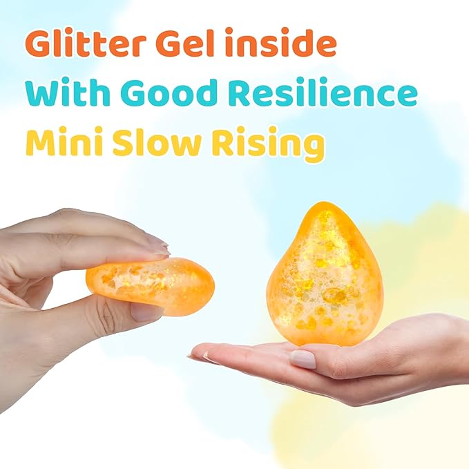 12 Pcak Fidget Stress Balls, Slow Rising Stress Ball for Kids Adults,Hand Therapy Sensory Squishy Ball,Bulk Squishy Squeeze Ball Set and Birthday Party