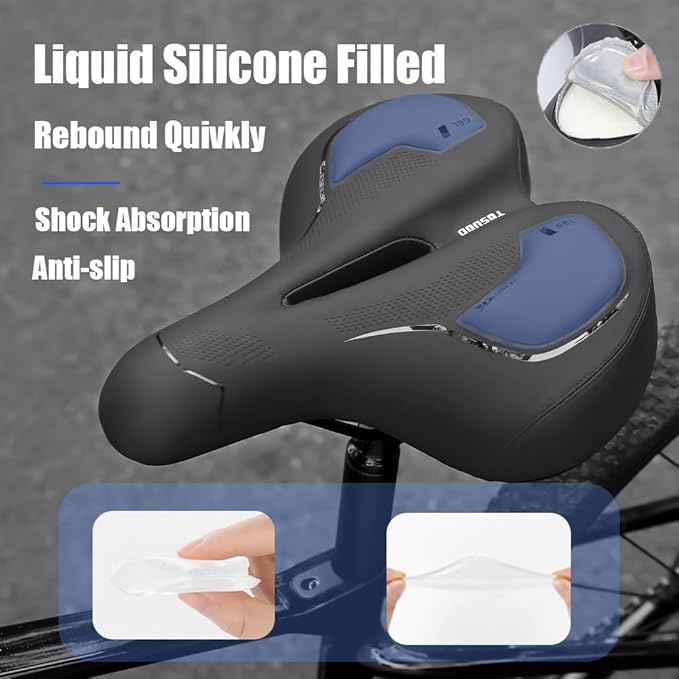 Comfortable Bike Seat Soft Bike Saddle for Men Wide Bicycle Seat for Women Gel Bicycle Seat Cushion