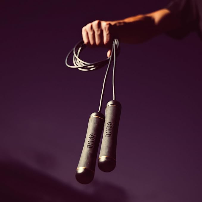 GRIND | Jump Rope - Adjustable "Float" | Tangle-Free, Rapid Speed with Ball Bearings | Ergonomic Soft Grip Handles | Skipping Rope for Fitness, Endurance Training, Gym Workout, or Home Exercise