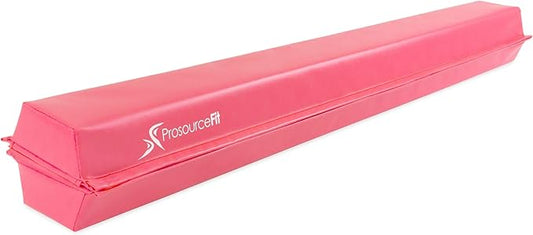 ProsourceFit Gymnastics Balance Beam for Kids, 9ft Long Firm Folding Floor Beam with Non-Slip 4-inch Wide Surface for Safe Gymnastics Practice at Home or Gym