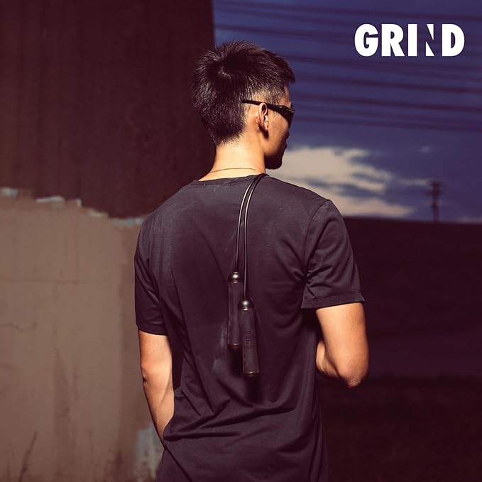 GRIND | Jump Rope - Adjustable "Float" | Tangle-Free, Rapid Speed with Ball Bearings | Ergonomic Soft Grip Handles | Skipping Rope for Fitness, Endurance Training, Gym Workout, or Home Exercise