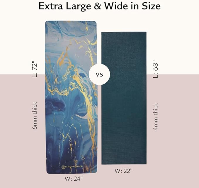 TPE Yoga Mat - Artist Designed, Premium eco friendly mats, Non Slip, Non toxic, Great For Regular & Hot Yoga, Pilates and Workouts (72 inch x 24 inch x 6mm thick)