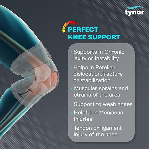TYNOR Hinged Knee Brace with Double Strap Adjustable Neoprene Knee Support For Men & Women, Arthritis, Meniscus Tear, ACL with Open Patella with Removable Metal Hinges & Side Stabilizers (XXL), 1 Unit