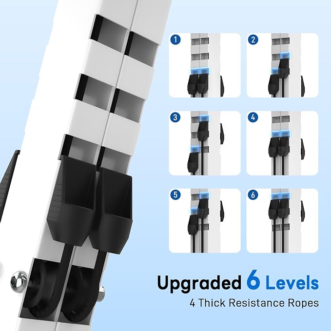 ERGOLIFE Stair Stepper with 6-Level Adjustable Resistance, 350lbs Upgrade Foldable Stairmaster Machine for Home Gym Workout, Cardio Stair Climber with Low Noise