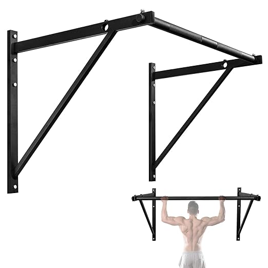 Yes4All Heavy Duty Wall Mounted Pull Up Bar – Multi-Grip Pull Ups / Pull Up Bar Ceiling Mount / Joist Mount for Home Gym