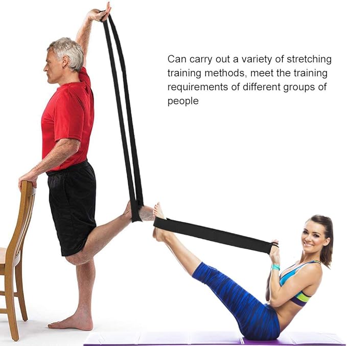 ZJchao Stretching Strap Yoga Strap, Foot Drop Fascitis Plantar Ankle Training Belt, Exercise Strap, Black, OK Cloth