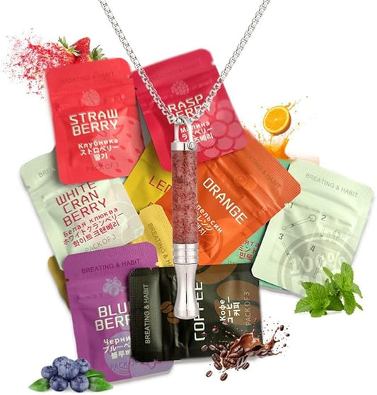 Breathing Necklace for Stress Relief, Breathe Free Necklace to Quit Smoking, Breathing Tool for Meditation, Mindful