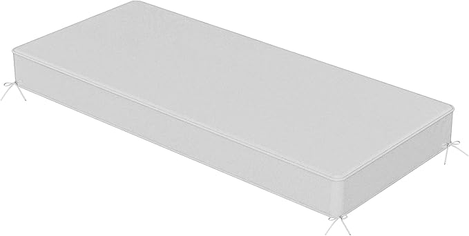 Sundale Outdoor Olefin Bench Cushion， Water-Resistant Patio Couch Cushion, Loveseat Sofa Pad with Straps Light Gray, 42 x 18 x 4 Inches