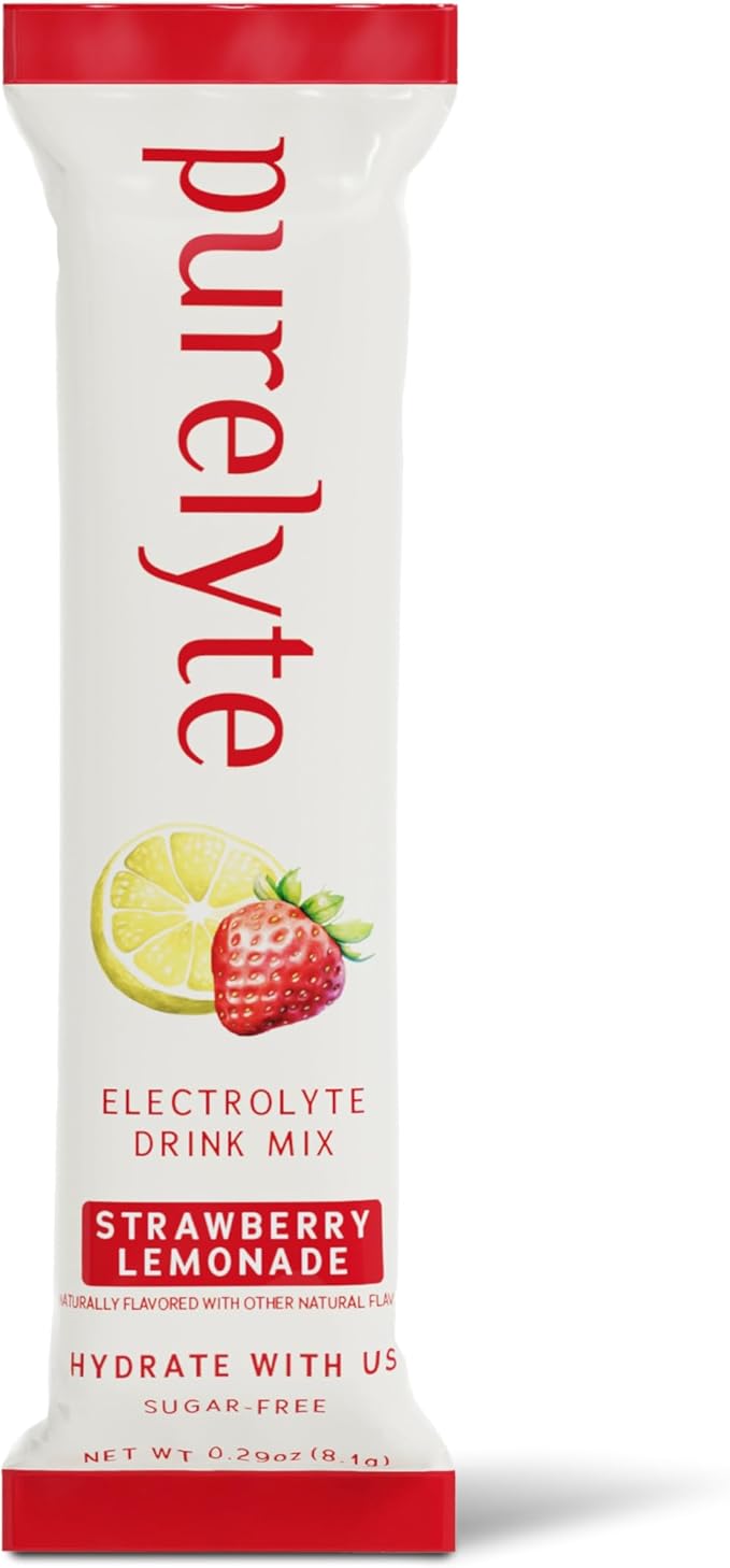 Electrolyte Drink Mix – Sugar-Free Hydration Powder Packets – Clean Electrolytes with Trace Minerals – Keto, Vegan, Gluten-Free – No Artificial Sweeteners – 30 Sticks – Strawberry Lemonade
