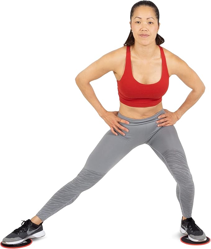 ProsourceFit Core Sliding Exercise Discs, Dual-Sided Sliders for Use on Any Surface at Home or Gym for Full-Body Workouts, Set of 2