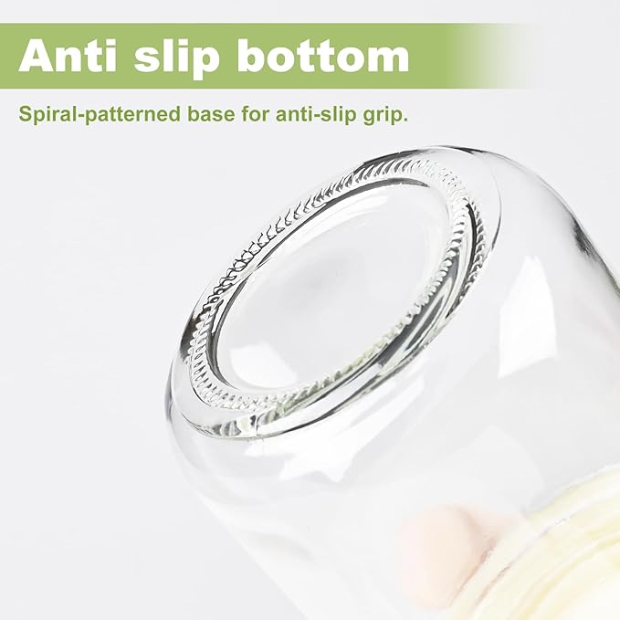 Overnight Oats Containers with Lids, 24oz Glass Jars with Lids 2 pcs, Apricot, Wide Mouth Mason jars for Salad, Yogurt, Snacks, Meal Prep