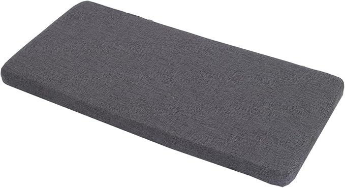 Custom Long Dining Bench Cushion with Ties for Indoor Furniture Non-Slip Rectangle Window Seat Cushions 60″x12″ Inch, Gray