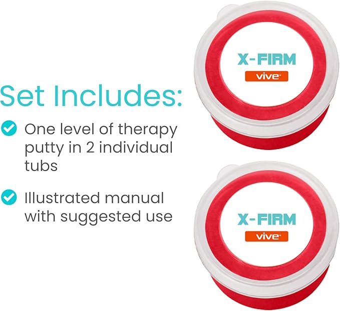 Vive Therapy Putty For Adults, For Hand Therapy (2 Pack) - Occupational Sensory Stress Relief Tools - for Physical Exercise, Finger Pain, Grip Strength, Rehab, Arthritis, Forearms, Fidgeting, Motor Skills